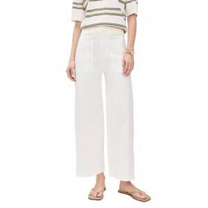NEW ASKK NY virginia semi wide leg pant in ivory white